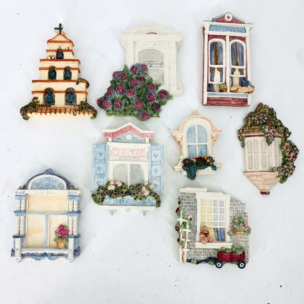 Vintage 1990s Michael's Summer Breeze Collection Stone Wall Hangings Lot of 8